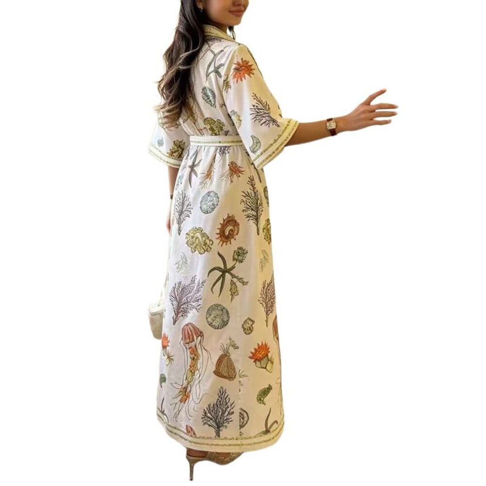 Amina Glam Womens  Linen-Blend Maxi Dress - Picture 2 of 3